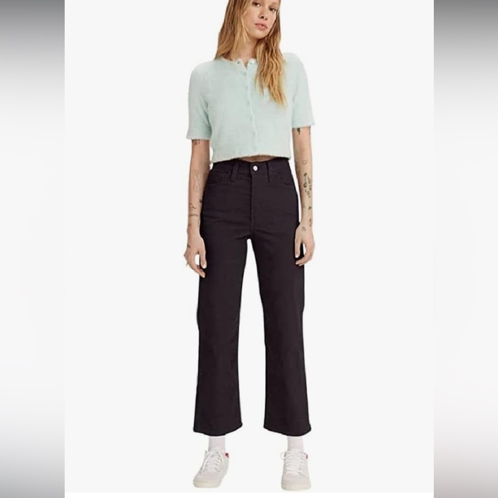 NEW Levi’s Black Corduroy Ribcage Straight Ankle Jeans 26